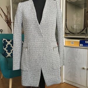 Zara Women's Monochrome Textured Blazer